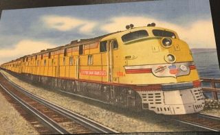 City Of San Francisco Streamliner Railroad Locomotive 1940s Linen Postcard