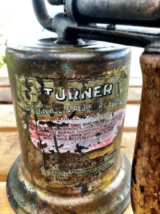 Antique Vintage Brass Gasoline Blow Torch Soldering 2