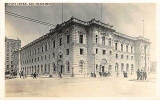 Rppc San Francisco,  Ca Post Office,  Street Scene Ca 1920s Vintage Photo Postcard
