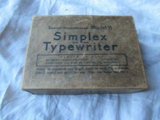 Simplex Typewriter Model B With The Instructions
