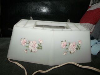 Vintage Plastic Headboard Bed Reading Light Lamp White With Flowers