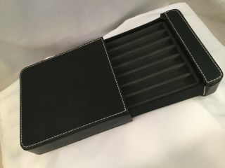 Unbranded Faux - Leather Sliding Pen Display Case Black 7x Pens (jlc)