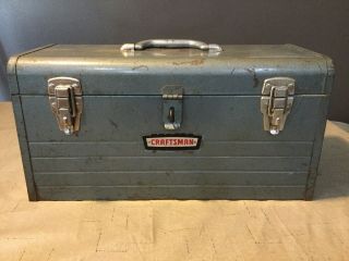 Vintage Craftsman Metal Tool Box With Tool Try 18”x8”x9”