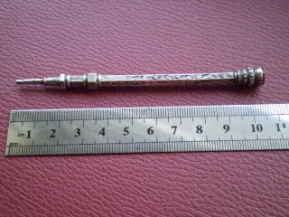 Lovely Ornate Hallmarked Victorian Silver Pencil By Henry Griffiths & Sons Ltd