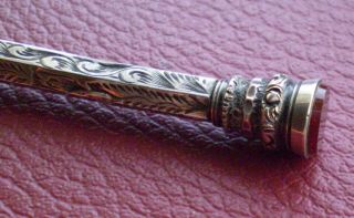 Lovely Ornate Hallmarked Victorian Silver Pencil by Henry Griffiths & Sons Ltd 2