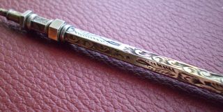 Lovely Ornate Hallmarked Victorian Silver Pencil by Henry Griffiths & Sons Ltd 3
