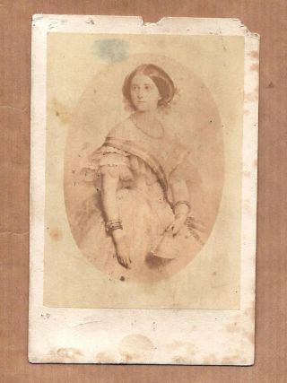 Stephanie Of Hohenzollern - Sigmaringen Queen Consort Of Portugal.  1850s Cdv Photo