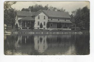 Schleisingerville Wi Rppc 1912 Hotel Dance Hall On The Lake Real Photo Postcard
