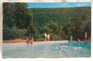 The Alpine House Big Indian Valley Oliverea Ny Pool View Advertising Postcard
