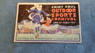 1917 St Paul Winter Sports Carnival Postcard " Make It A Hotter One "