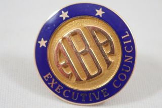 10k Yellow Gold Aba American Bankers Association Executive Council Enamel Pin