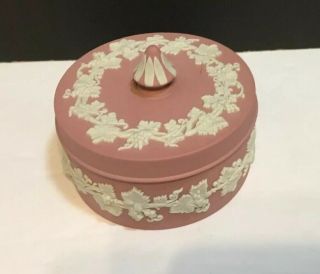 Wedgwood One Rare Pink JASPERWARE Spiked Knob Trinket Box,  Cond 2