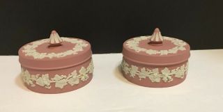 Wedgwood One Rare Pink JASPERWARE Spiked Knob Trinket Box,  Cond 5