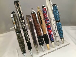 Unbranded Set Of 8x High End Luxury Pens W/ Display Case Extra Large Sizes (jlc)