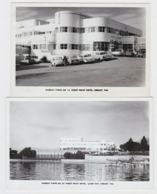 Two Old Photo Postcards Wrest Point Hotel Hobart Tasmania Australia C1962