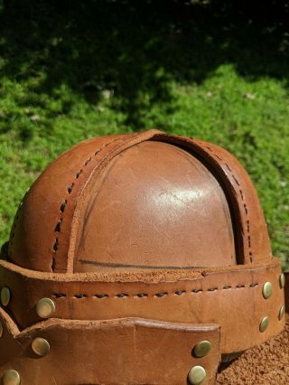 Larp Viking Leather Helmet