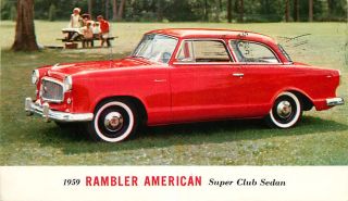 Advertising Postcard 1959 Amc Rambler American Club Sedan - 1959