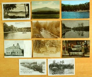 11 Postcards All From Island Falls Aroostook Co.  & Patten Penobscot Co.  Maine Me