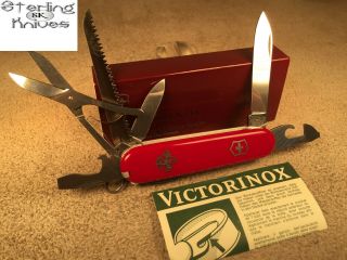 3 - 1/2 " Closed Victorinox Switzerland Boy Scouts Huntsman Knife Stainless Steel