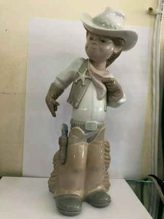 Lladro " Sherrif Puppet " Boy As Cowboy 4969