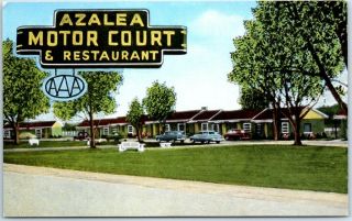 Camilla,  Georgia Postcard " Azalea Motor Court & Restaurant " Kropp Linen C1940s