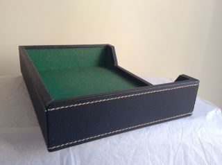 A VINTAGE 1960 ' S MARK CROSS ENGLAND LEATHER GAME TRAY WITH GREEN FELT INTERIOR 6