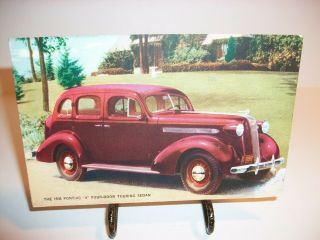 1936 Pontiac " 8 " Four Door Touring Sedan Automobile Advertising Postcard