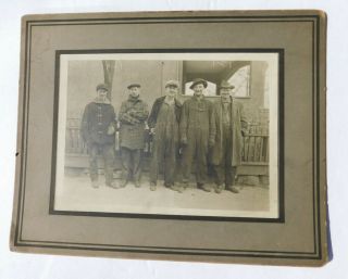Antique Early Photo Men Miners Railroad Workers Lumberjacks Unknown Estate