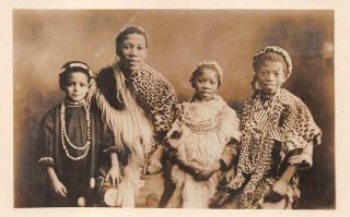 Rppc Africa African Family Black Americana Blackpool Real Photo Postcard (1920s)