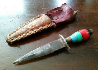 Vintage Mini Dagger And Sheath Boot Knife Made In Mexico Rare And Unique Marked
