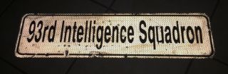 Usaf Us Air Force 93rd Intelligence Squadron Sign From Base