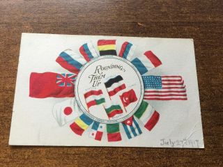 July 1917.  Wwi Patriotic Postcard Allies 