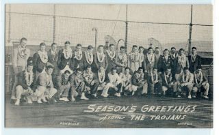 1935 Usc Trojans Football Team In Hawaii,  Postcard " Seasons Greetings "