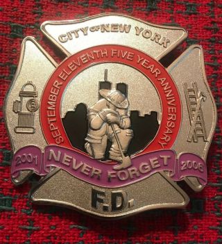 9/11 Fire Department Badge Fdny.  199 Of 250 Never Forget 5th Anniversary