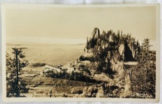 Vintage Rppc Real Photo Postcard - Rooster Rock On Columbia River In Oregon
