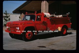 Los Angeles County Ca E408 1961 Ford F Sabco Pumper Fire Apparatus Slide