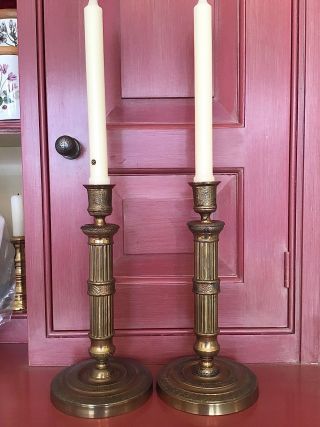 Mottahedeh Historic Charleston Brass Candlestick Holders (2)
