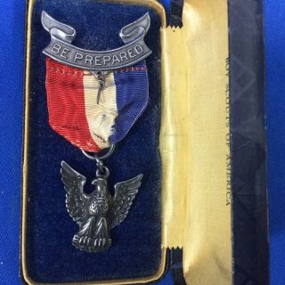 Boy Scout Eagle Scout Medal Robbins Co Rob 3 In Case Sterling 3