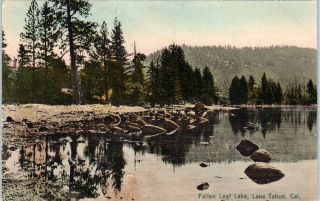 Lake Tahoe,  Ca California Fallen Leaf Lake 1909 Handcolored Postcard
