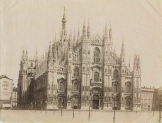 Milan Italy Cathedral View Antique Albumen Photo Italy