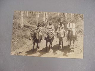Vintage Rppc Postcard American Indian And Squaws Copjimks