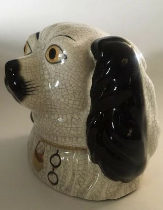 VINTAGE FITZ & FLOYD STAFFORDSHIRE STYLE SPANIEL Porcelain DOG Bookend Bust 2