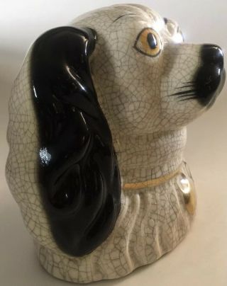VINTAGE FITZ & FLOYD STAFFORDSHIRE STYLE SPANIEL Porcelain DOG Bookend Bust 4
