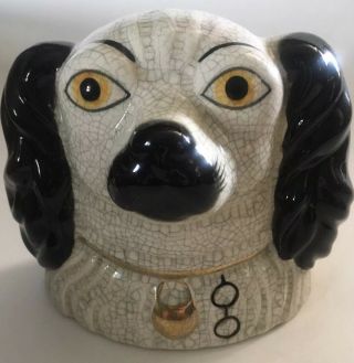 VINTAGE FITZ & FLOYD STAFFORDSHIRE STYLE SPANIEL Porcelain DOG Bookend Bust 5