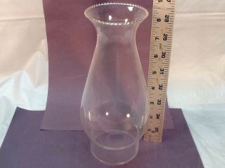 8 3/4 " Clear Glass Globe With Beaded Rim.  Replacement Lamp Pert.  Oil Lamp
