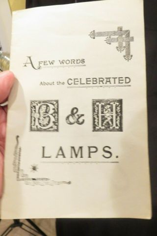 B & H Lamp Booklet,  (out Of Print)