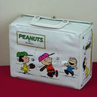 Peanuts Vinyl Lunch Box 1972 Charlie Brown Linus Lucy Snoopy Woodstock
