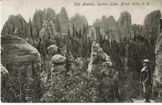 Black Hills Sd The Needles Sylvan Lake 1910 Monochrome Posted