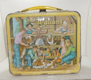 Vintage 1973 The Waltons,  Metal Lunchbox " No Thermos " Complete But Very Rusty