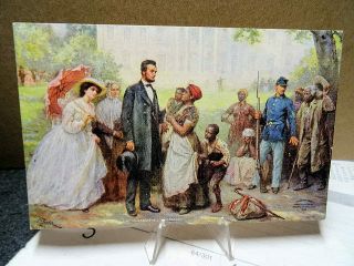 1909 Embossed Postcard Abraham Lincoln And The Contraband By Wolf